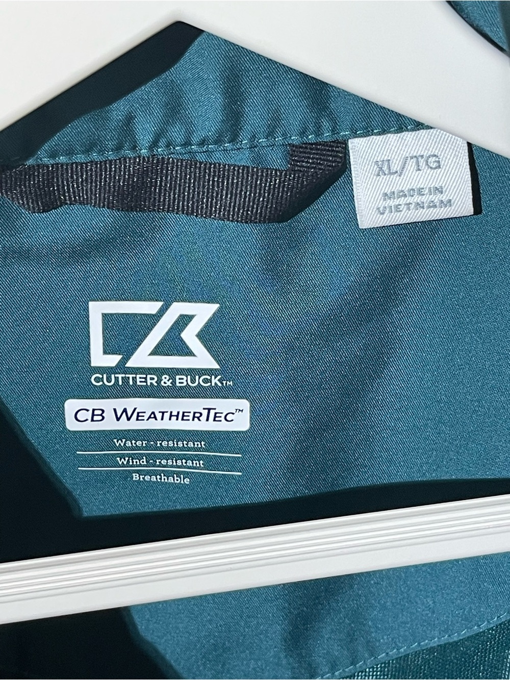 Cutter & Buck Teal Full-Zip Windbreaker - Picture 3 of 6